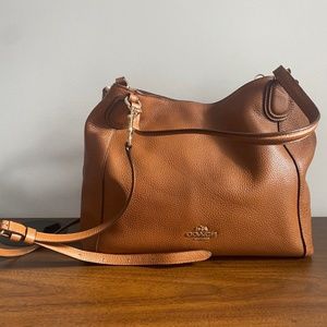 Coach Pebbled Tan Leather Satchel